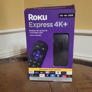 Roku Express 4K+ in Purple and Black